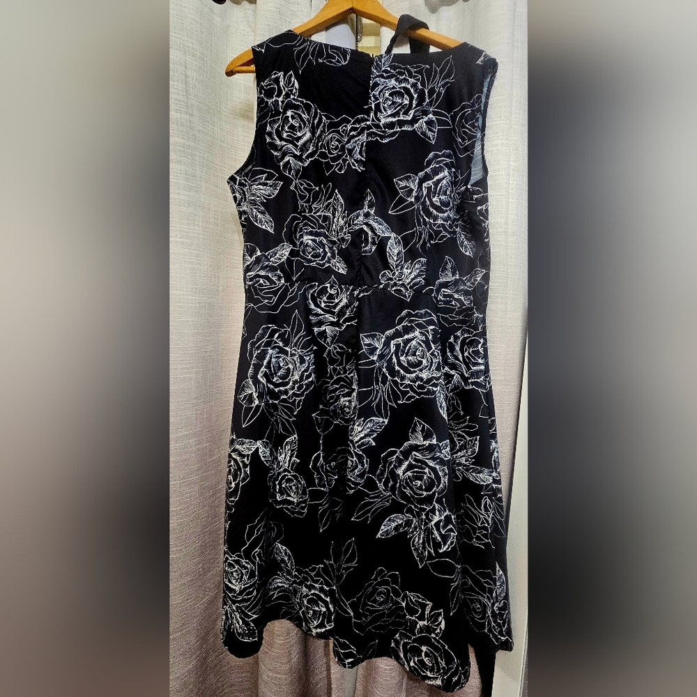 Elegant Black and White Floral Dress